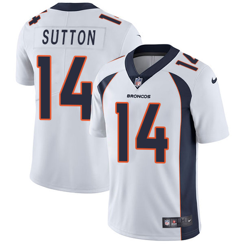 Nike Denver Broncos #14 Courtland Sutton White Men’s Stitched NFL Vapor Untouchable Limited Jersey