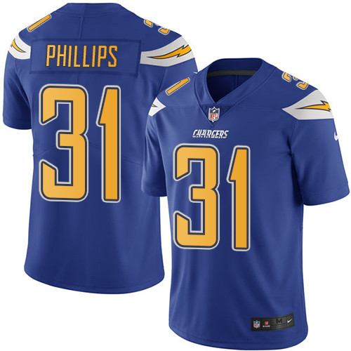 Nike Chargers #31 Adrian Phillips Electric Blue Men’s Stitched NFL Limited Rush Jersey