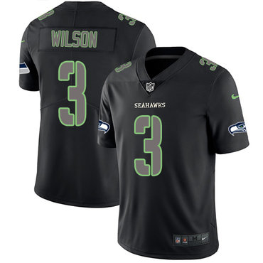 Nike Seahawks #3 Russell Wilson Black Men’s Stitched NFL Limited Rush Impact Jersey