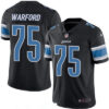 Men’s Detroit Lions #75 Larry Warford Black 2016 Color Rush Stitched NFL Nike Limited Jersey
