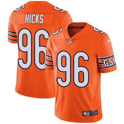 Men’s Nike Chicago Bears #96 Akiem Hicks Orange Stitched NFL Limited Rush Jersey