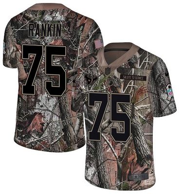 Nike Texans #75 Martinas Rankin Camo Men’s Stitched NFL Limited Rush Realtree Jersey