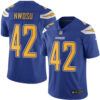 Men’s Nike Los Angeles Chargers #42 Uchenna Nwosu Electric Blue Stitched NFL Limited Rush Jersey