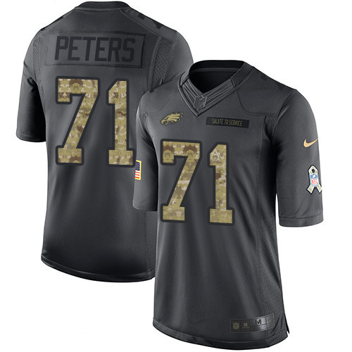 Men’s Philadelphia Eagles #71 Jason Peters Black Anthracite 2016 Salute To Service Stitched NFL Nike Limited Jersey