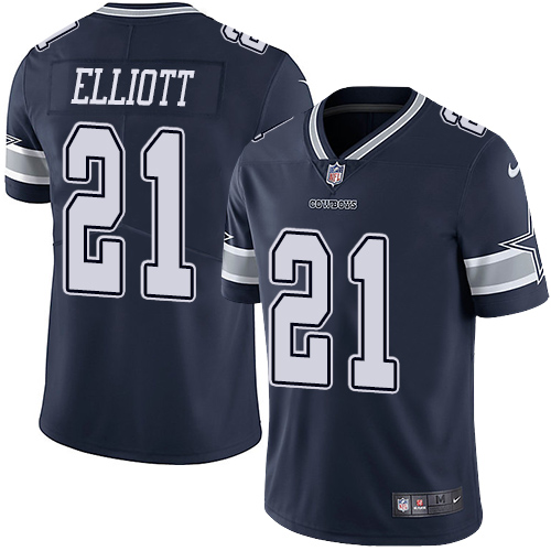 Nike Dallas Cowboys #21 Ezekiel Elliott Navy Blue Team Color Men’s Stitched NFL Vapor Untouchable Limited Jersey