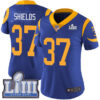 #37 Limited Sam Shields Royal Blue Nike NFL Alternate Women’s Jersey Los Angeles Rams Vapor Untouchable Super Bowl LIII Bound