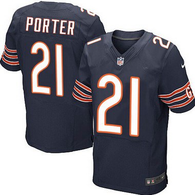 Men’s Chicago Bears #21 Tracy Porter Navy Blue Team Color NFL Nike Elite Jersey