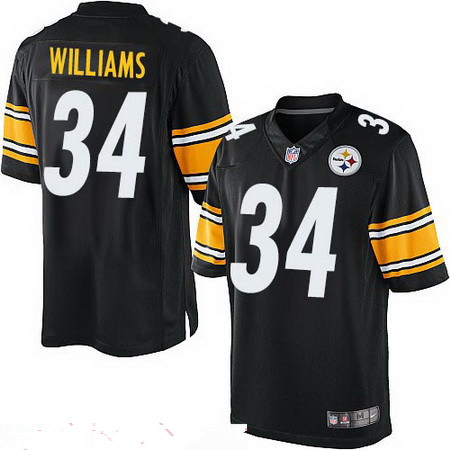 Men’s Pittsburgh Steelers #34 DeAngelo Williams Black Team Color Stitched NFL Nike Game Jersey