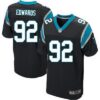 Men’s Carolina Panthers #92 Dwan Edwards Black Team Color NFL Nike Elite Jersey