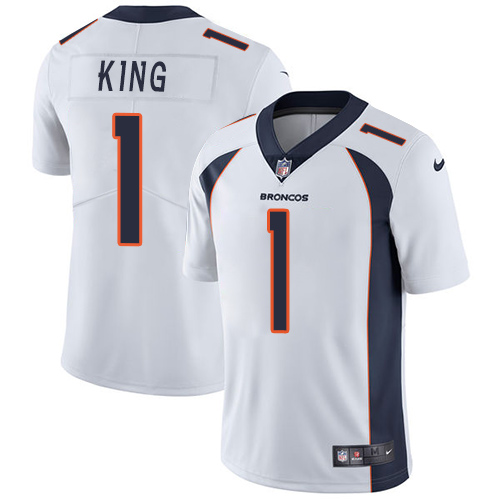 Nike Denver Broncos #1 Marquette King White Men’s Stitched NFL Vapor Untouchable Limited Jersey