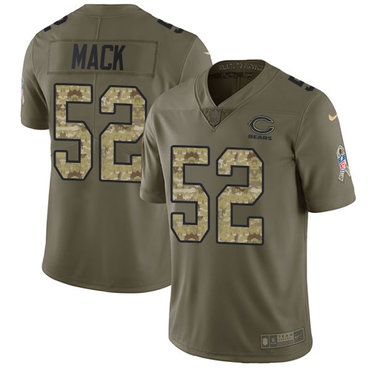 Nike Chicago Bears #52 Khalil Mack Olive Camo Men’s Stitched NFL Limited 2017 Salute To Service Jersey