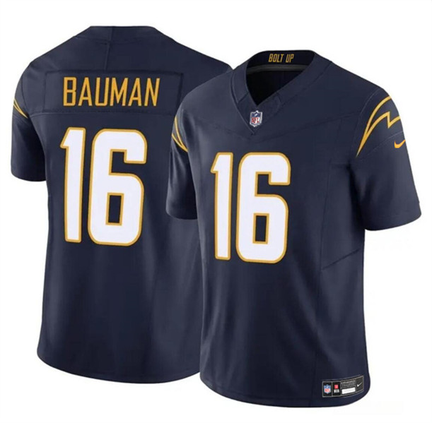Men’s Los Angeles Chargers #16 Casey Bauman Navy 2024 F.U.S.E. Vapor Limited Football Stitched Jersey