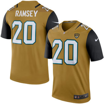 Men’s Jacksonville Jaguars #20 Jalen Ramsey Nike Gold Color Rush Legend Jersey
