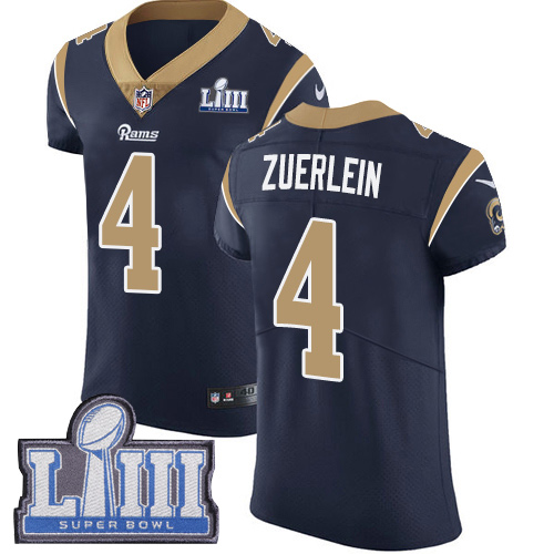 #4 Elite Greg Zuerlein Navy Blue Nike NFL Home Men’s Jersey Los Angeles Rams Vapor Untouchable Super Bowl LIII Bound