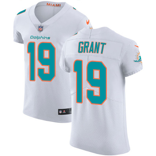 Nike Miami Dolphins #19 Jakeem Grant White Men’s Stitched NFL Vapor Untouchable Elite Jersey
