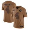 Men’s Dallas Cowboys #4 Dak Prescott 2023 Brown Salute To Service Limited Football Stitched Jersey