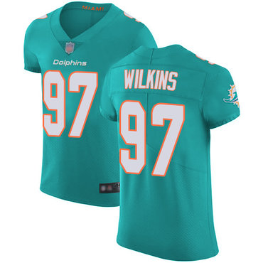 Dolphins #97 Christian Wilkins Aqua Green Team Color Men’s Stitched Football Vapor Untouchable Elite Jersey
