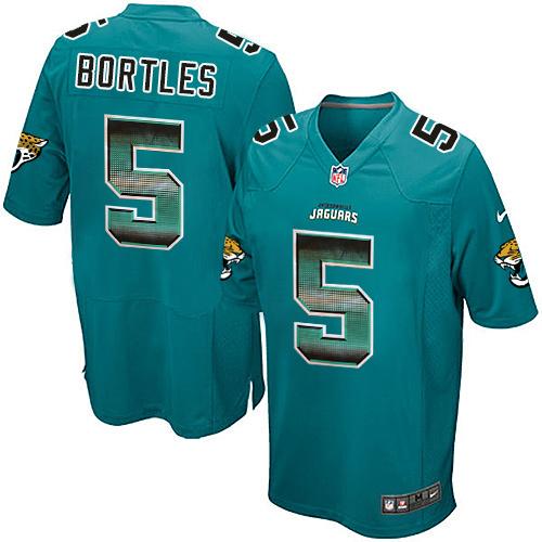 Nike Jaguars #5 Blake Bortles Teal Green Team Color Men’s Stitched NFL Limited Strobe Jersey