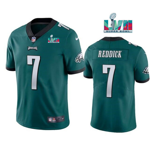 Men’s Philadelphia Eagles #7 Haason Reddick Green Super Bowl LVII Patch Vapor Untouchable Limited Stitched Jersey