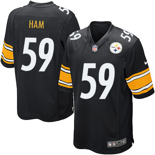 Men’s Pittsburgh Steelers #59 Jack Ham Black Game Nike NFL Jersey
