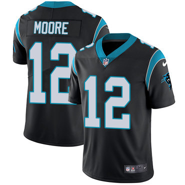 Nike Carolina Panthers #12 DJ Moore Black Team Color Men’s Stitched NFL Vapor Untouchable Limited Jersey