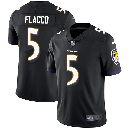 Nike Baltimore Ravens #5 Joe Flacco Black Alternate Men’s Stitched NFL Vapor Untouchable Limited Jersey