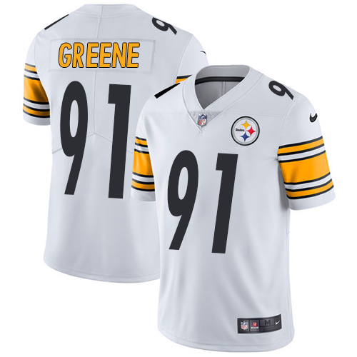 Nike Pittsburgh Steelers #91 Kevin Greene White Men’s Stitched NFL Vapor Untouchable Limited Jersey
