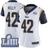 #42 Limited John Kelly White Nike NFL Road Women’s Jersey Los Angeles Rams Vapor Untouchable Super Bowl LIII Bound