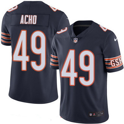 Men’s Chicago Bears #49 Sam Acho Navy Blue 2016 Color Rush Stitched NFL Nike Limited Jersey