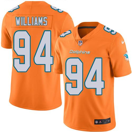 Nike Miami Dolphins #94 Mario Williams Orange Men’s Stitched NFL Limited Rush Jersey