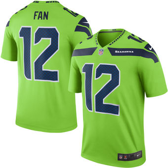 Men’s Seattle Seahawks #12 Fan Nike Green Color Rush Legend Jersey