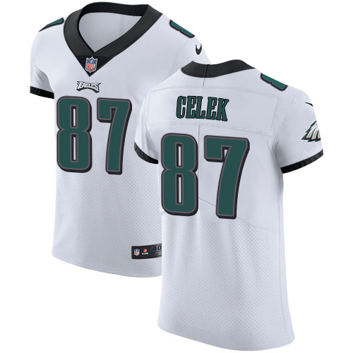 Men’s Nike Philadelphia Eagles #87 Brent Celek White Stitched NFL Vapor Untouchable Elite Jersey