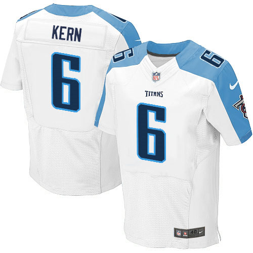 Nike Titans #6 Brett Kern White Men’s Stitched NFL Elite Jersey