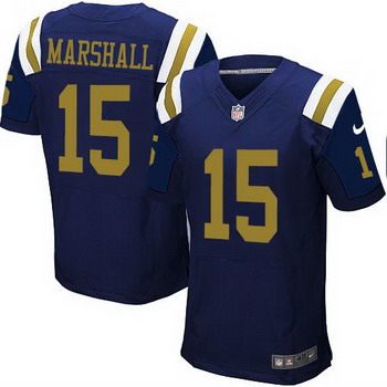 Men’s New York Jets #15 Brandon Marshall Navy Blue Alternate NFL Nike Elite Jersey