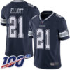 Cowboys #21 Ezekiel Elliott Navy Blue Team Color Men’s Stitched Football 100th Season Vapor Limited Jersey