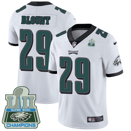 Nike Eagles #29 LeGarrette Blount White Super Bowl LII Champions Men’s Stitched NFL Vapor Untouchable Limited Jersey