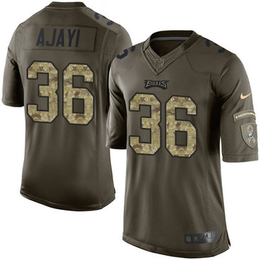 Nike Eagles #36 Jay Ajayi Green Men’s Stitched NFL Limited 2015 Salute To Service Jersey