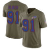 Bills #91 Ed Oliver Olive Men’s Stitched Football Limited 2017 Salute To Service Jersey