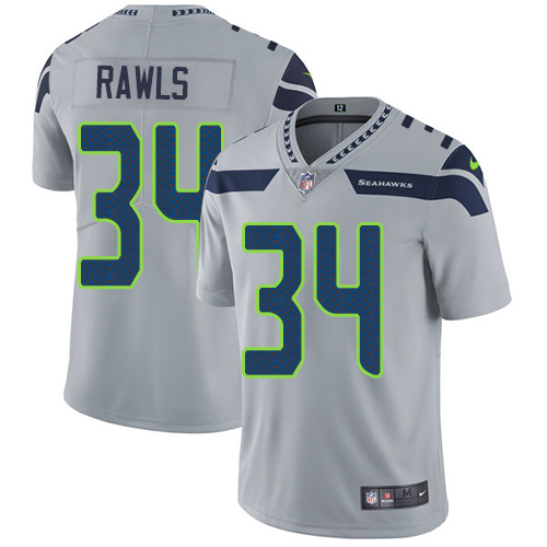 Nike Seattle Seahawks #34 Thomas Rawls Grey Alternate Men’s Stitched NFL Vapor Untouchable Limited Jersey