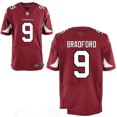Men’s Arizona Cardinals #9 Sam Bradford Red Team Color Stitched NFL Nike Elite Jersey
