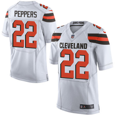 Nike Cleveland Browns #22 Jabrill Peppers White Men’s Stitched NFL New Elite Jersey