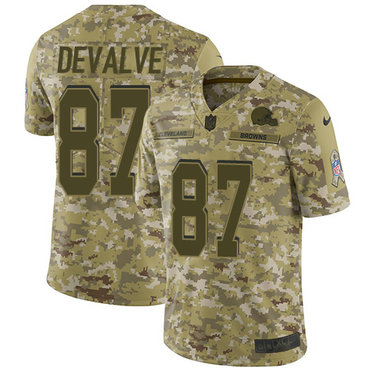 Nike Browns #87 Seth DeValve Camo Men’s Stitched NFL Limited 2018 Salute To Service Jersey
