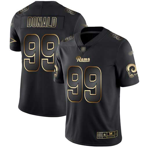 Rams #99 Aaron Donald Black Gold Men’s Stitched Football Vapor Untouchable Limited Jersey