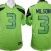 Nike Seattle Seahawks #3 Russell Wilson Green Game Jersey