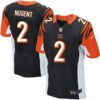 Men’s Cincinnati Bengals #2 Mike Nugent Black Team Color NFL Nike Elite Jersey