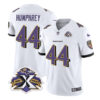 Men’s Baltimore Ravens #44 Marlon Humphrey White 2023 F.U.S.E With Patch Throwback Vapor Limited Stitched Jersey