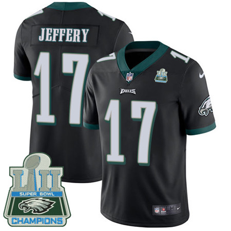 Nike Eagles #17 Alshon Jeffery Black Alternate Super Bowl LII Champions Men’s Stitched NFL Vapor Untouchable Limited Jersey