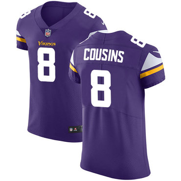 Nike Minnesota Vikings #8 Kirk Cousins Purple Team Color Men’s Stitched NFL Vapor Untouchable Elite Jersey