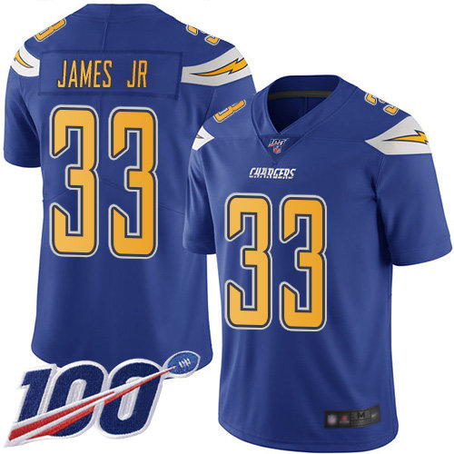 Chargers #33 Derwin James Jr Electric Blue Men’s Stitched Football Limited Rush 100th Season Jersey