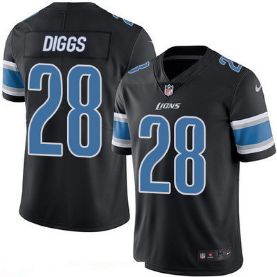 Men’s Detroit Lions #28 Quandre Diggs Black 2016 Color Rush Stitched NFL Nike Limited Jersey